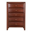 Maklaine Contemporary 5 Drawer Chest in Cherry - Fully Assembled
