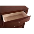 Maklaine Contemporary 5 Drawer Chest in Cherry - Fully Assembled