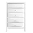 Maklaine Contemporary 5 Dovetailed Drawers Chest in White - Fully Assembled