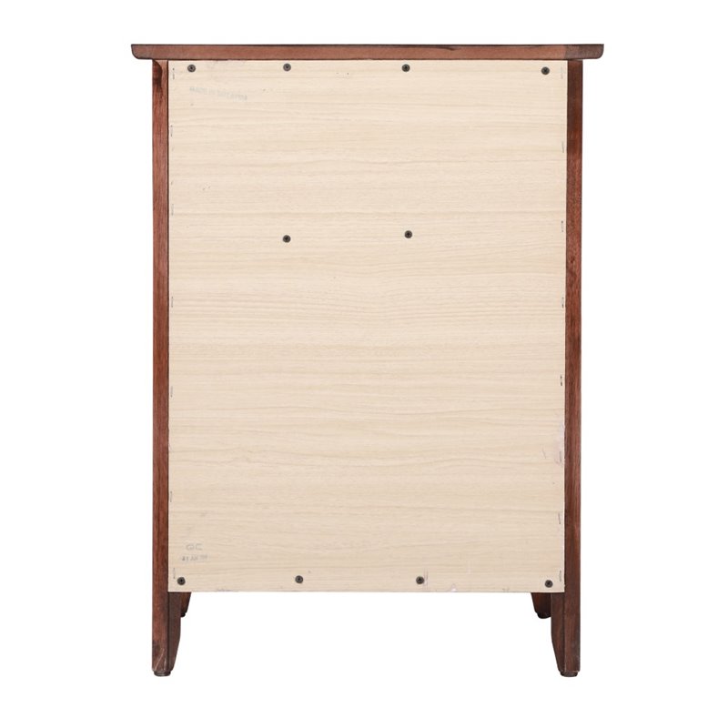 Maklaine Contemporary 1 Drawer 1 Door Nightstand in Cherry Finish