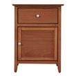 Maklaine Contemporary 1 Drawer 1 Door Nightstand in Oak Finish