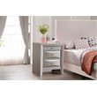 Maklaine Contemporary 3 Drawer Nightstand in Silver Champagne