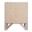 Maklaine Contemporary 3 Drawer Nightstand in Silver Champagne