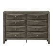 Maklaine Modern / Contemporary 8 Drawer Dresser in Gray Finish
