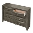 Maklaine Modern / Contemporary 8 Drawer Dresser in Gray Finish