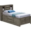 Maklaine Contemporary Dovetailed DrawersTwin Storage Bed in Gray