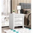 Maklaine Contemporary 3 Drawer Nightstand in White - Fully Assembled