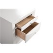 Maklaine Contemporary 3 Drawer Nightstand in White - Fully Assembled
