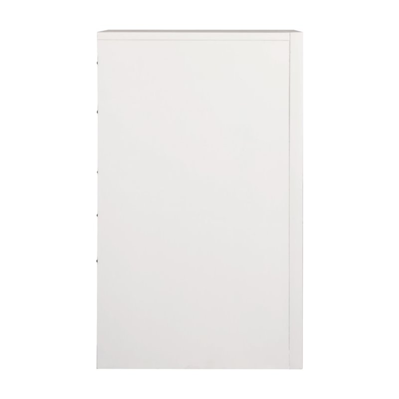 Maklaine Contemporary 3 Drawer Nightstand in White - Fully Assembled