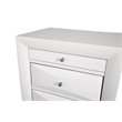 Maklaine Contemporary 3 Drawer Nightstand in White - Fully Assembled