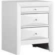 Maklaine Contemporary 3 Drawer Nightstand in White - Fully Assembled