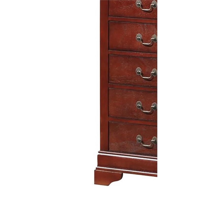 Maklaine Contemporary 7 Drawer Lingerie Chest in Cherry Finish