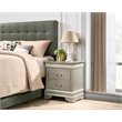 Maklaine Contemporary 2 Drawer Nightstand in Silver Champagne