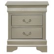 Maklaine Contemporary 2 Drawer Nightstand in Silver Champagne