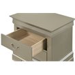 Maklaine Contemporary 2 Drawer Nightstand in Silver Champagne