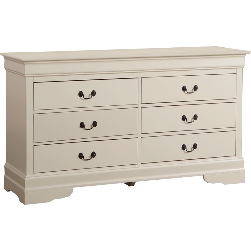 Maklaine Modern / Contemporary 6 Dovetailed Drawers Dresser in Beige