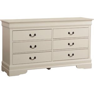 maklaine modern / contemporary 6 dovetailed drawers dresser in beige