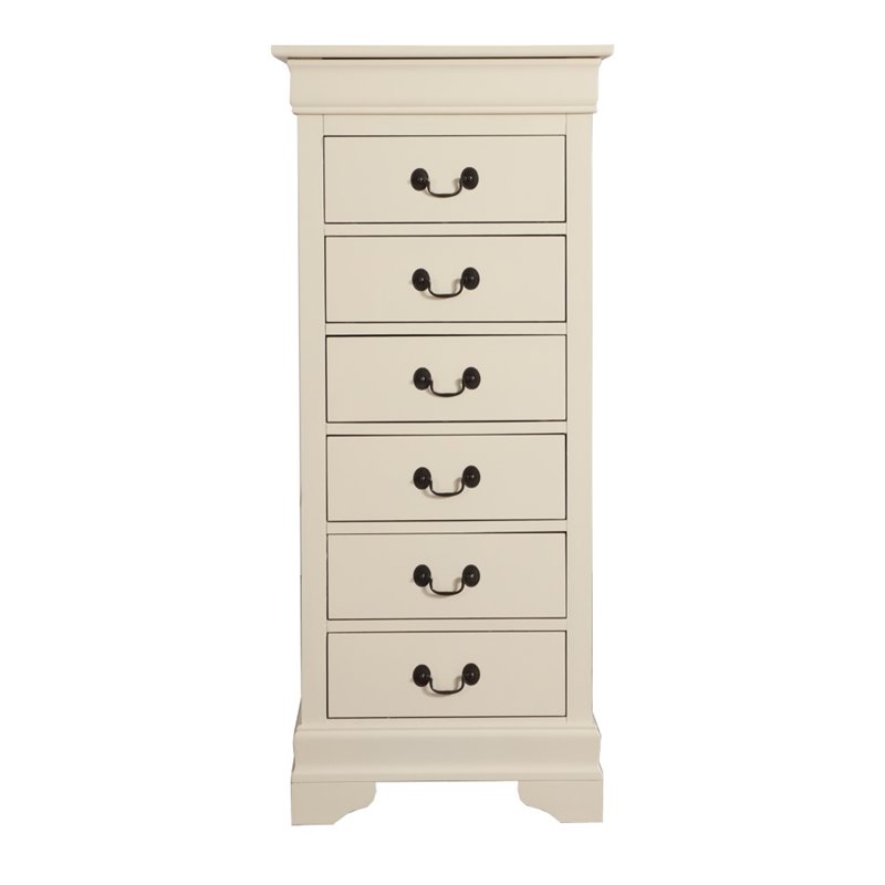 Maklaine Contemporary 7 Dovetailed Drawers Lingerie Chest in Beige