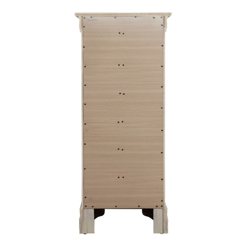 Maklaine Contemporary 7 Dovetailed Drawers Lingerie Chest in Beige