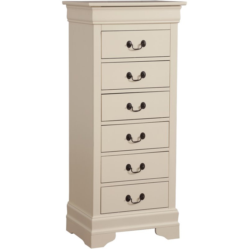 Maklaine Contemporary 7 Dovetailed Drawers Lingerie Chest in Beige
