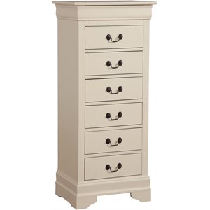 Maklaine Contemporary 7 Dovetailed Drawers Lingerie Chest in Beige