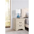 Maklaine Modern / Contemporary 2 Drawer Nightstand in Beige Finish