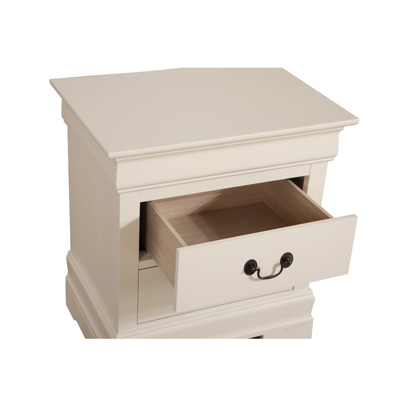 Maklaine Modern / Contemporary 2 Drawer Nightstand in Beige Finish