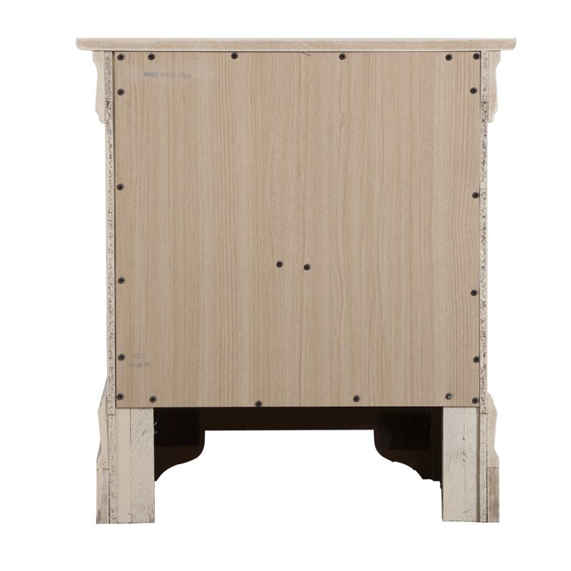Maklaine Modern / Contemporary 2 Drawer Nightstand in Beige Finish