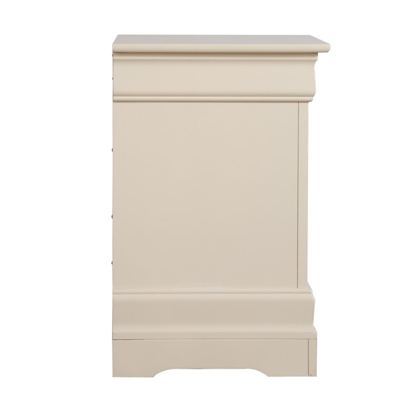 Maklaine Modern / Contemporary 2 Drawer Nightstand in Beige Finish