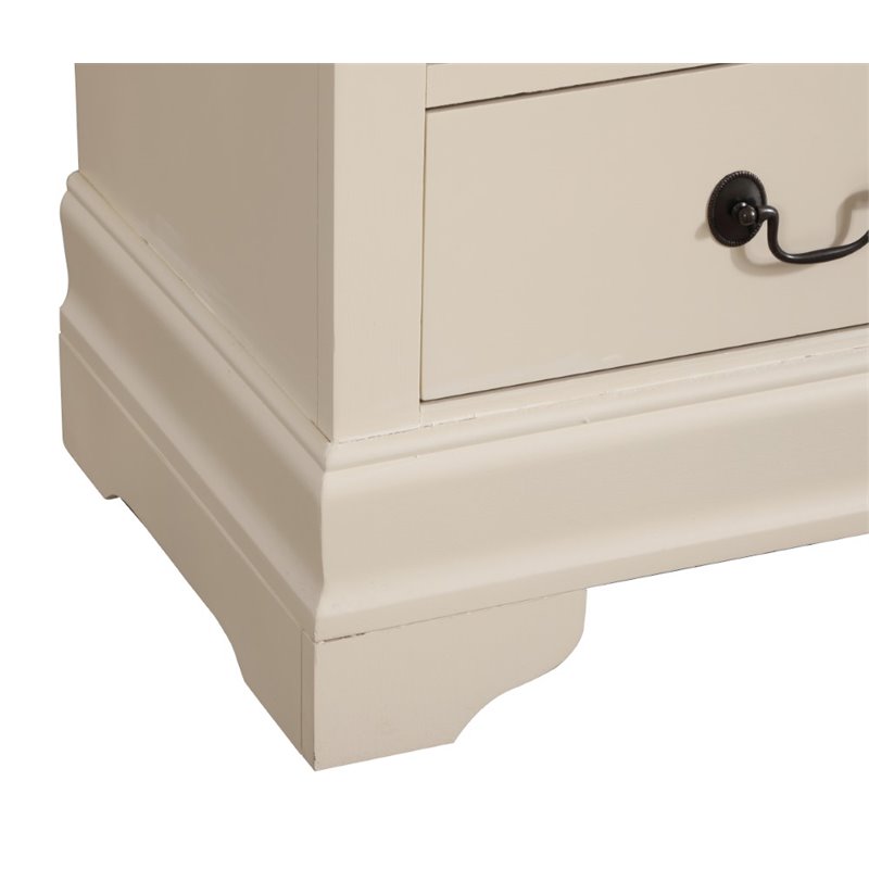 Maklaine Modern / Contemporary 2 Drawer Nightstand in Beige Finish