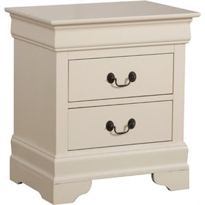 Maklaine Modern / Contemporary 2 Drawer Nightstand in Beige Finish