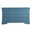 Maklaine Modern / Contemporary 6 Drawer Dresser in Teal Finish