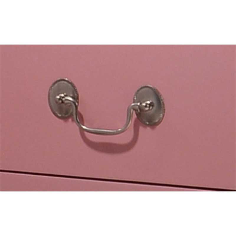 Maklaine Modern / Contemporary 2 Drawer Nightstand in Pink Finish