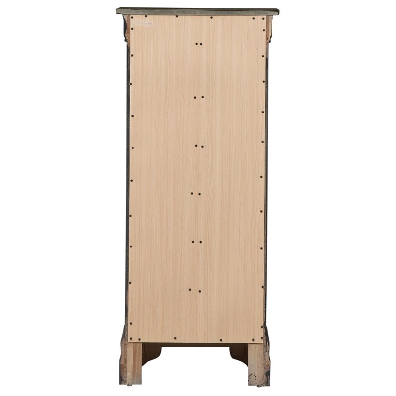 Maklaine Contemporary 7 Dovetailed Drawers Lingerie Chest in Gray