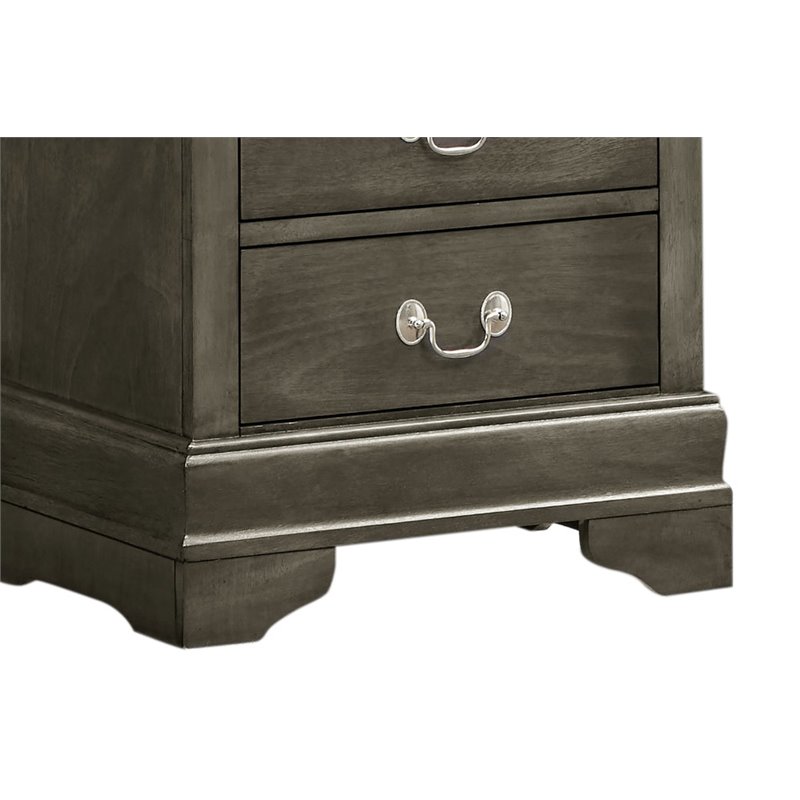 Maklaine Contemporary 7 Dovetailed Drawers Lingerie Chest in Gray