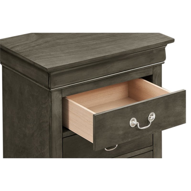 Maklaine Contemporary 7 Dovetailed Drawers Lingerie Chest in Gray