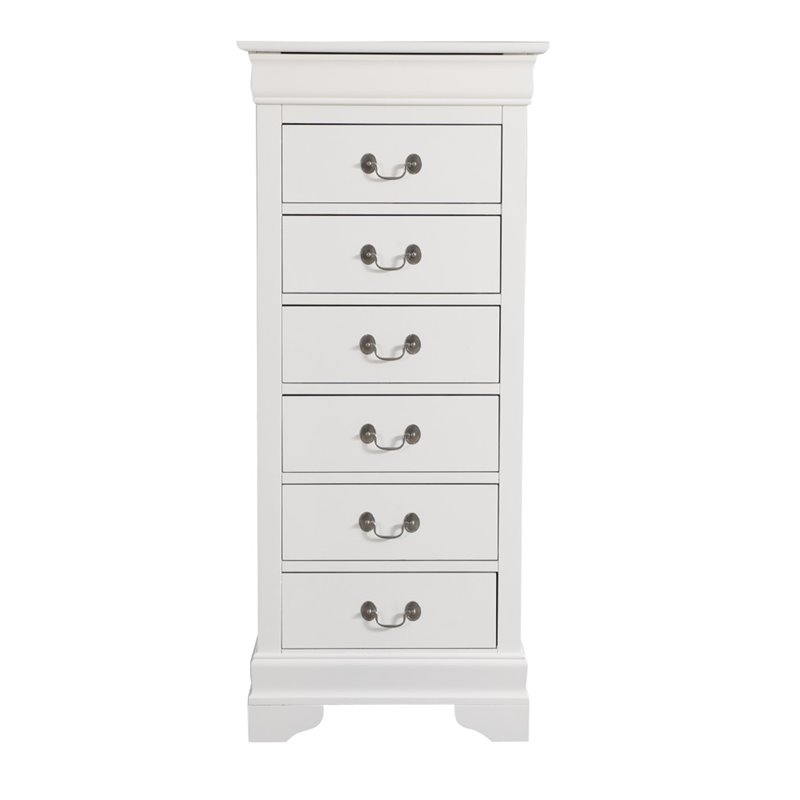 Maklaine Contemporary 7 Dovetailed Drawers Lingerie Chest in White