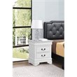 Maklaine Modern / Contemporary 2 Drawer Nightstand in White Finish