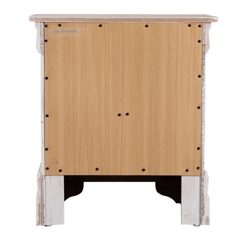 Maklaine Modern / Contemporary 2 Drawer Nightstand in White Finish