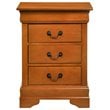 Maklaine Contemporary 3 Dovetailed Drawers Nightstand in Oak