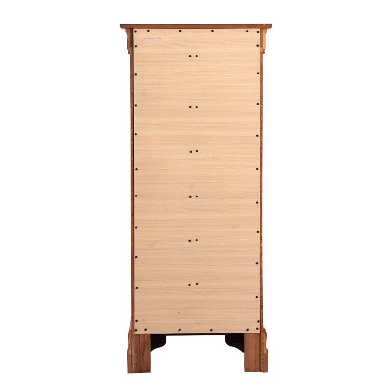 Maklaine Contemporary Wood Veneers 7 Drawer Lingerie Chest in Oak