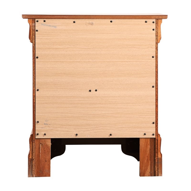 Maklaine Modern / Contemporary 2 Drawer Nightstand in Oak Finish