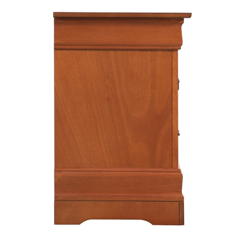Maklaine Modern / Contemporary 2 Drawer Nightstand in Oak Finish