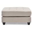Maklaine Modern / Contemporary Microsuede Ottoman in Vanilla