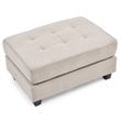 Maklaine Modern / Contemporary Microsuede Ottoman in Vanilla