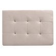 Maklaine Modern / Contemporary Microsuede Ottoman in Vanilla