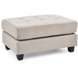 Maklaine Modern / Contemporary Microsuede Ottoman in Vanilla