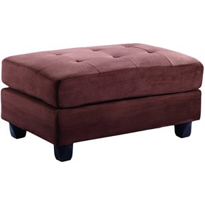 maklaine modern / contemporary microsuede ottoman in chocolate