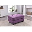 Maklaine Modern / Contemporary Microsuede Ottoman in Purple Finish