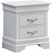Maklaine Contemporary 2 Drawer Nightstand in Pearl White Finish